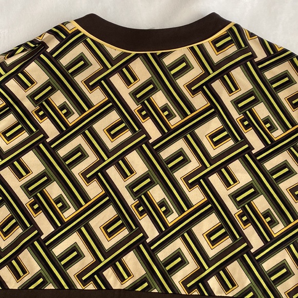 Ann Taylor LOFT geometric brown and green kimono style blouse - Picture 11 of 16